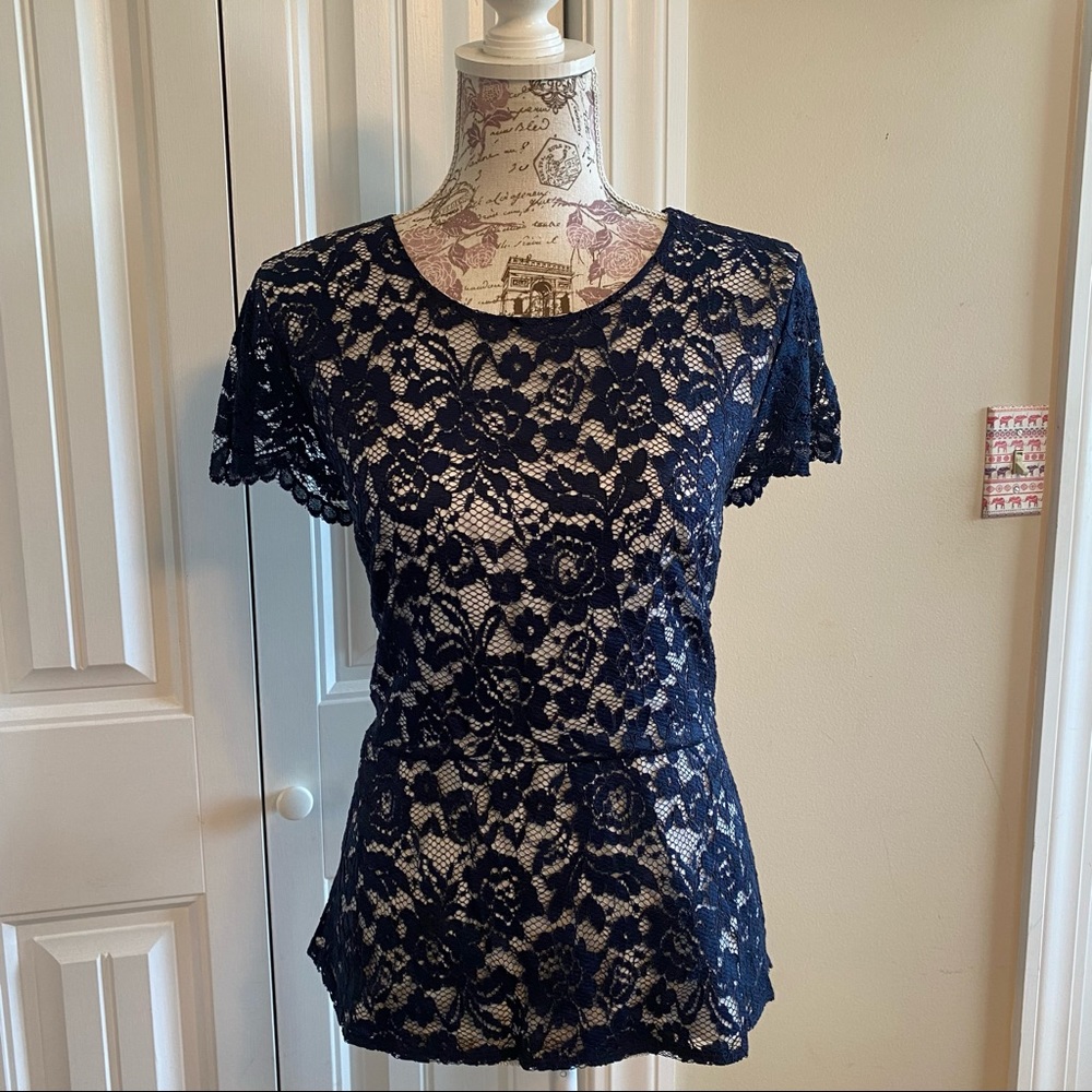 Navy Blue lacy top